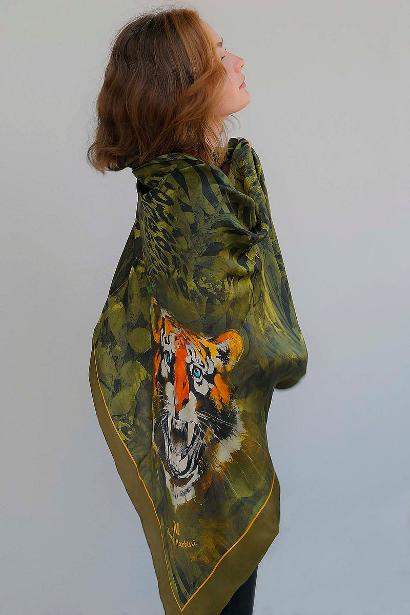 SQUARE 140 JUNGLE TIGER JM PRINT SILK – jozefmartini-jm